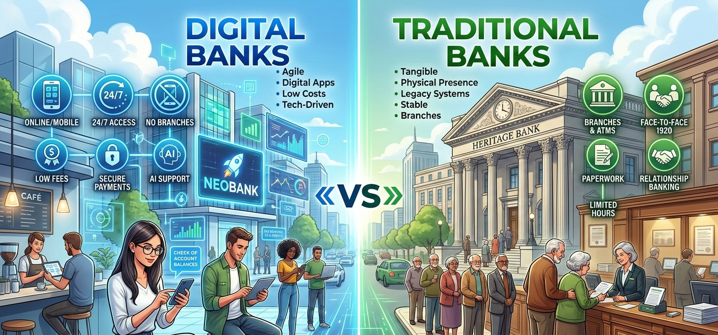 Digital banks vs traditional